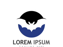 creative night bat silhouette logo.