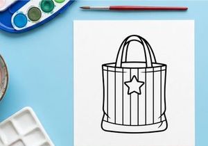 Halloween trick or treat tote bag with star design. Festive reusable shopping bag for spooky season candy and decorations.