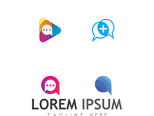 Creative chat room bubble logo design.