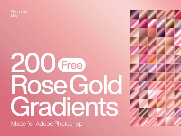 Free 200 Rose Gold Photoshop Gradients