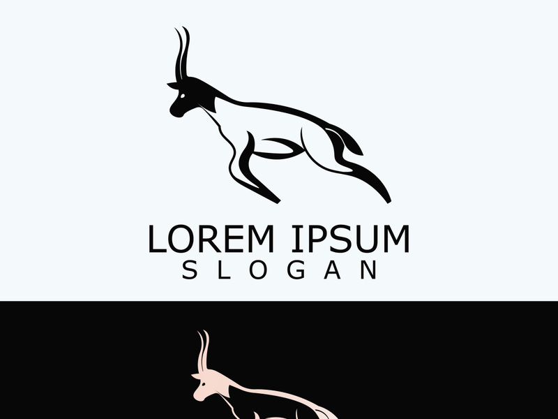 Antelope animal logo icon design animal simple illustration