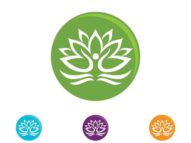 Lotus flowers design logo Template icon