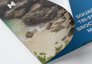 Square Tri-Fold Brochure Mockup 02