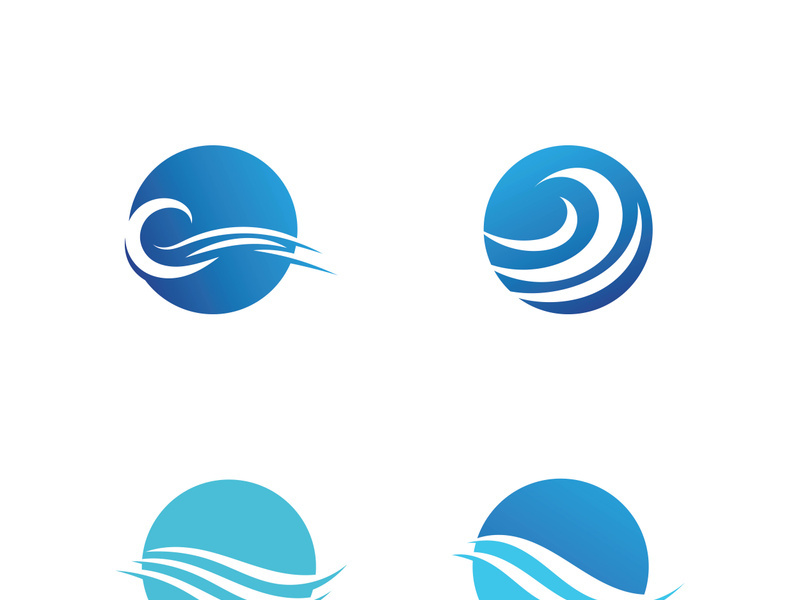 Water wave icon vector template logo