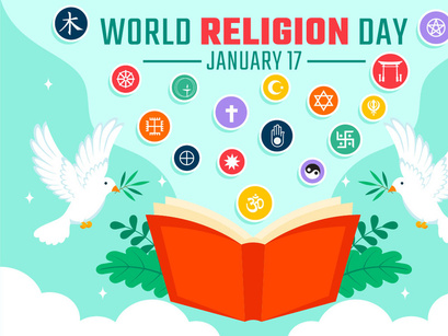 11 World Religion Day Illustration