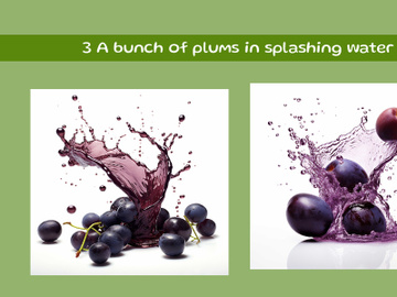 A bunch of plums in splashing water preview picture