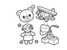 Cute teddy bear and toys vector illustration flat design