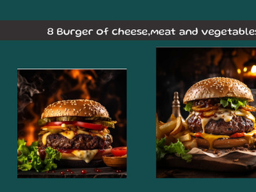 Burger of cheese, meat and vegetables preview picture