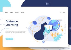 E-Learning Education set Illustration