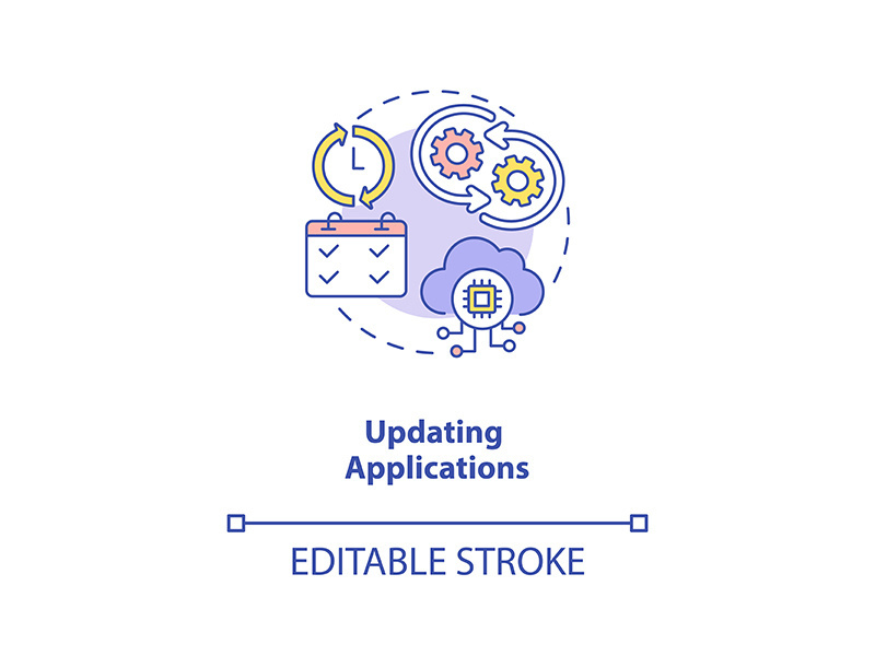 Updating applications concept icon