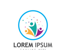 Community of people logo design with creative idea.