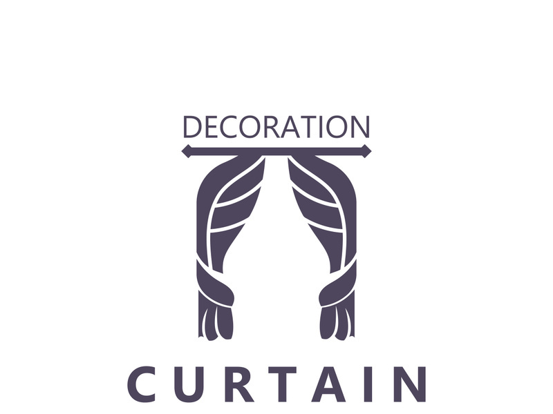 Curtain logo decoration style minimalist elegant vector design illustration