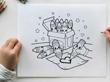 Cute pencils in love hug vector illustration flat design preview picture