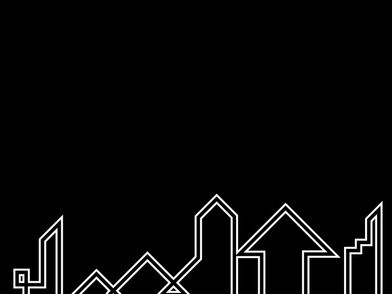 Modern city line buildings logo icons template