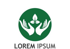 Natural green leaf logo design.
