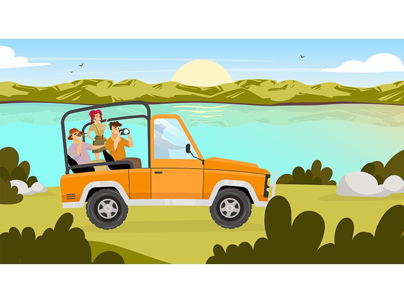 Journey flat vector illustration