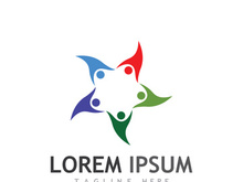 Community of people logo design with creative idea.