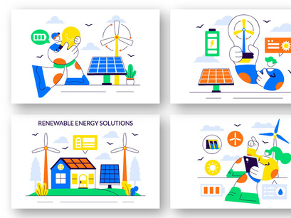 10 Renewable Energy Solutions Illustration