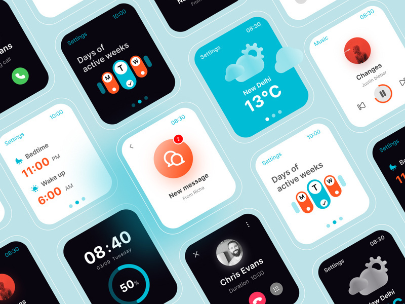 Smartwatch Clock App UI Kit