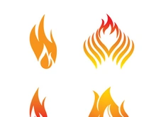 Fire logo design illustration and fire symbol icon vector
