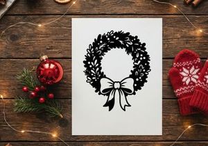 Guirlanda Festiva de Natal com Laço para Decoração de Feriados