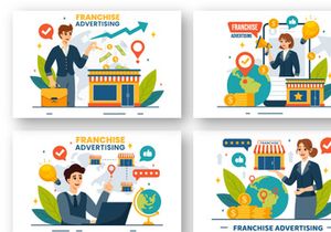 12 Franchise Advertising Business Illustration