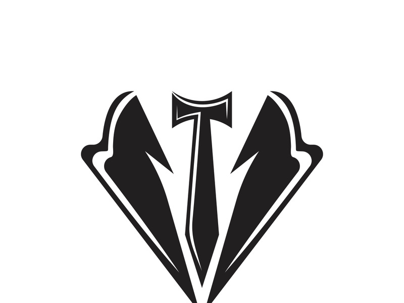 Classic tie icon and suit fashion man logo design
