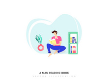 A man reading book