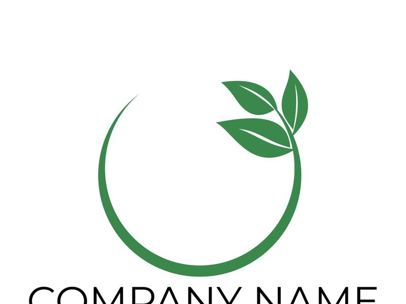 Green leaf logo design vector illustration