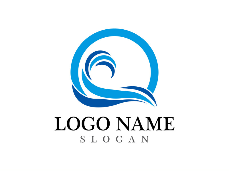 Wave beach vector illustration design logo