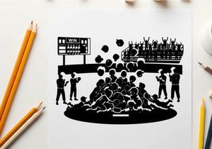 Silhouette of people celebrating on a football field