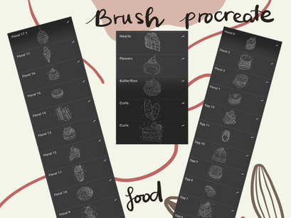 Brush procreate 101 stamps food