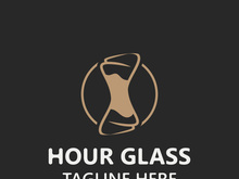 Hourglass logo ancient vintage style object design template flat vector