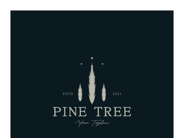 simple pine or fir tree logo,evergreen.for pine forest,adventurers,camping,nature,badges and business.vector preview picture