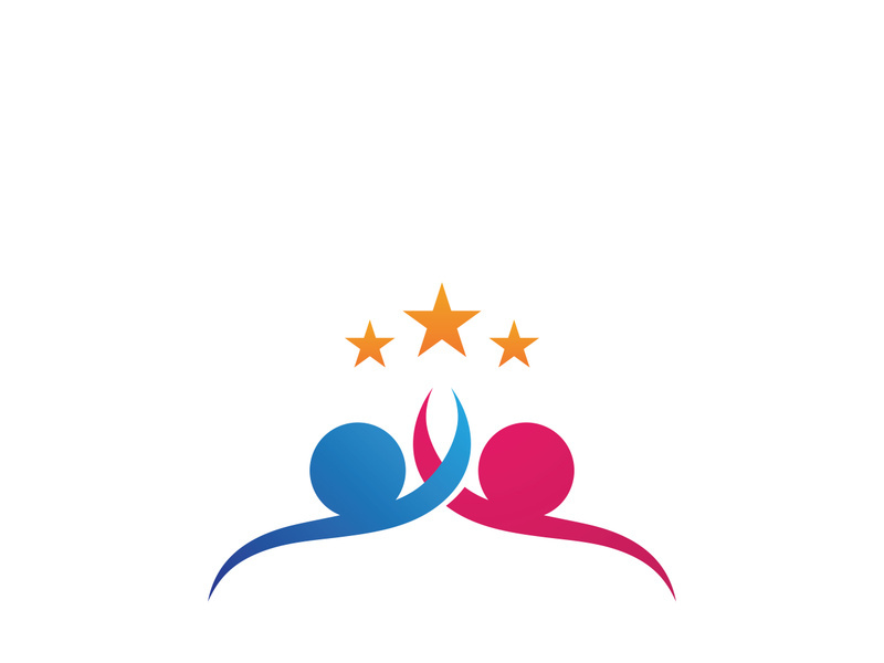 Family care and Community, network social icon logo