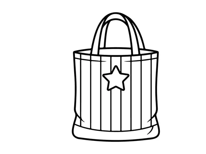 Halloween trick or treat tote bag with star design. Festive reusable shopping bag for spooky season candy and decorations.