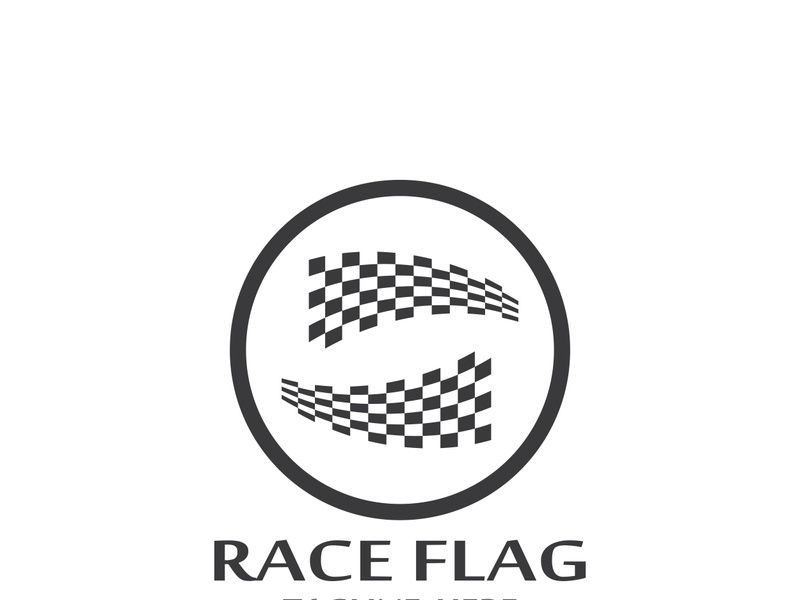 Creative and modern racing flag logo design.