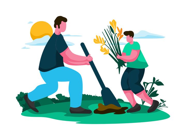 Father Day Flat Illustration Minimalist Modern