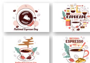 10 National Espresso Day Illustration