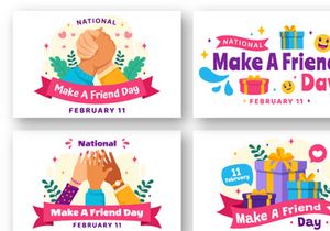 12 National Make a Friend Day Illustration