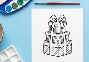 Stacked gift boxes with ribbon bow for festive Christmas celebration and holiday gifting