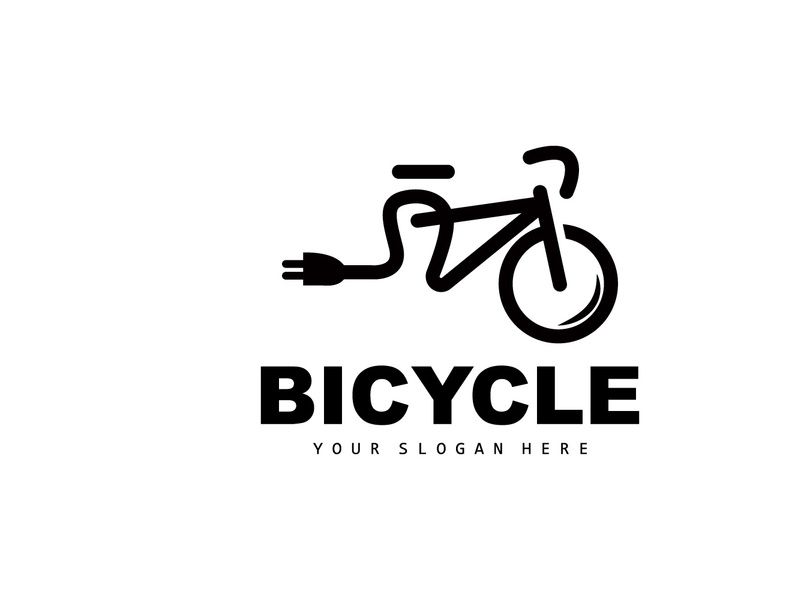 Electric Bicycle Logo, Sport Bike Vector