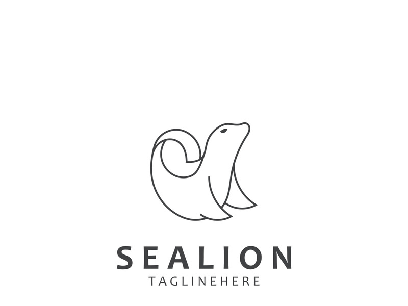 Sea lion mammal logo design animal sea illustration template