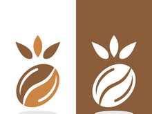 Coffee bean icon vector illustration template