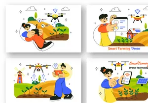 10 Smart Drone Farming Technology Illustration