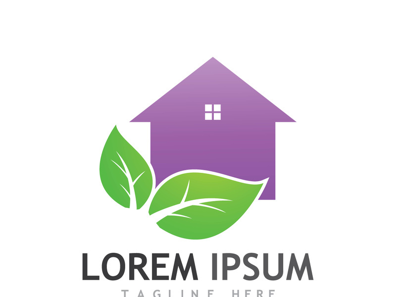 Natural green leaf logo.