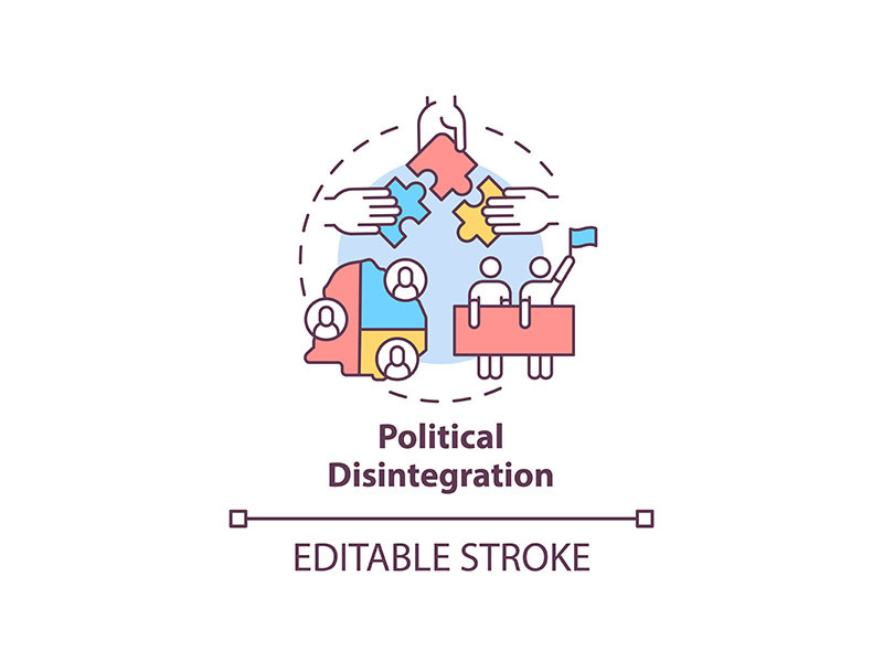 Political disintegration concept icon