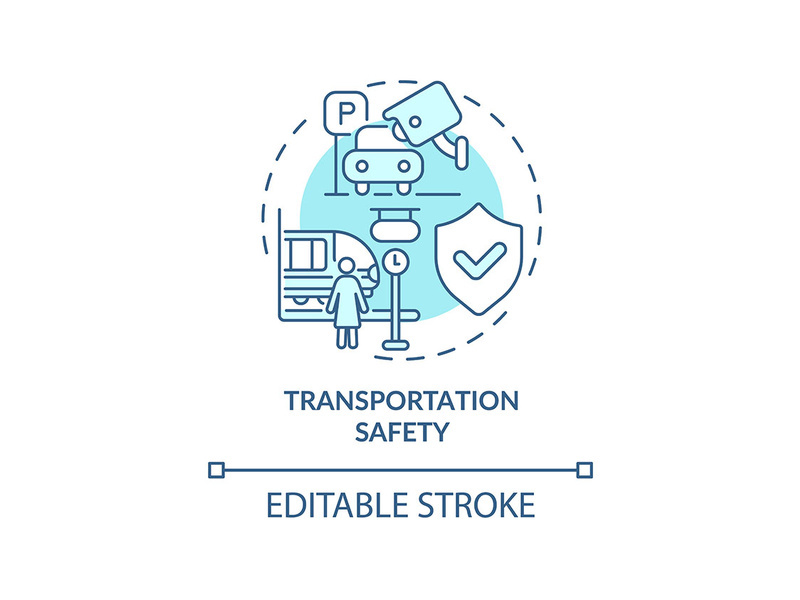 Transportation safety turquoise concept icon
