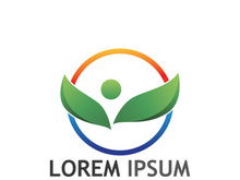 Natural green leaf logo.