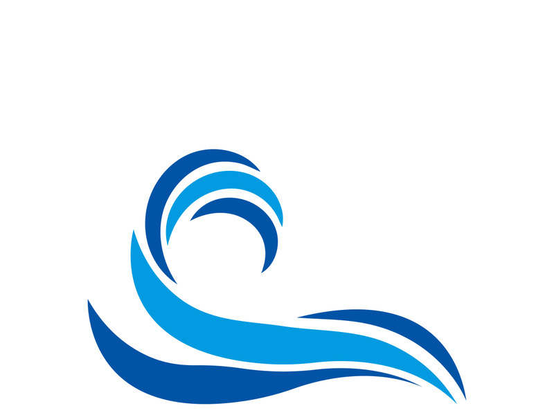 Wave beach vector illustration design logo
